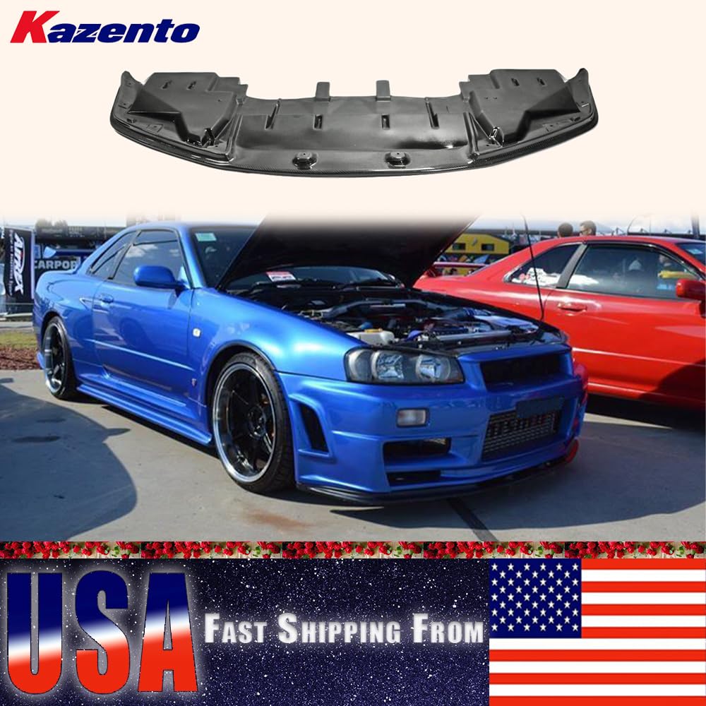Kazento USA Shipping For Nissan Skyline R34 (GTR Only) OE Style Carbon Front Bumper Bottom Lip - Kazento Carbon Parts