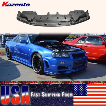 Kazento USA Shipping For Nissan Skyline R34 (GTR Only) OE Style Carbon Front Bumper Bottom Lip - Kazento Carbon Parts