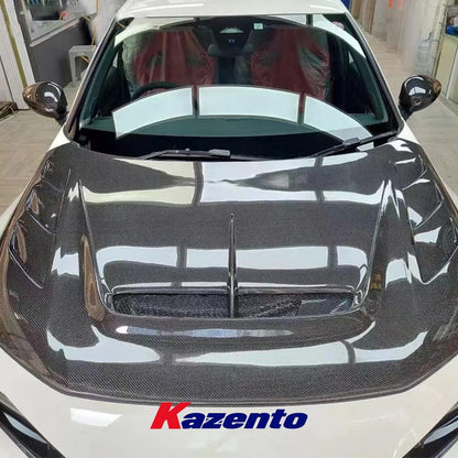 Kazento USA Shipping For Honda Civic FL5 Type R Carbon Fiber Vented Cooling Front Bumper Hood Bonnet - Kazento Carbon Parts
