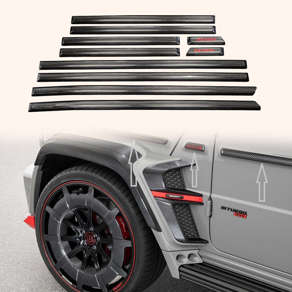 For Benz W463 G500 G63 G55 G350 AMG Side Door Moulding Trim Dry Carbon 10pcs - Kazento Carbon Parts