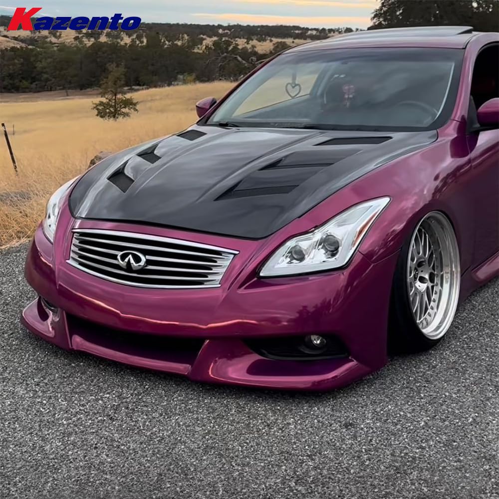 Kazento USA Shipping For Infiniti G37 2 Door (Coupe Only) KZ Style Forged Carbon Front Hood Bonnet - Kazento Carbon Parts