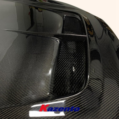 Kazento USA Shipping For Honda Civic FL5 Type R Carbon Fiber Vented Cooling Front Bumper Hood Bonnet - Kazento Carbon Parts