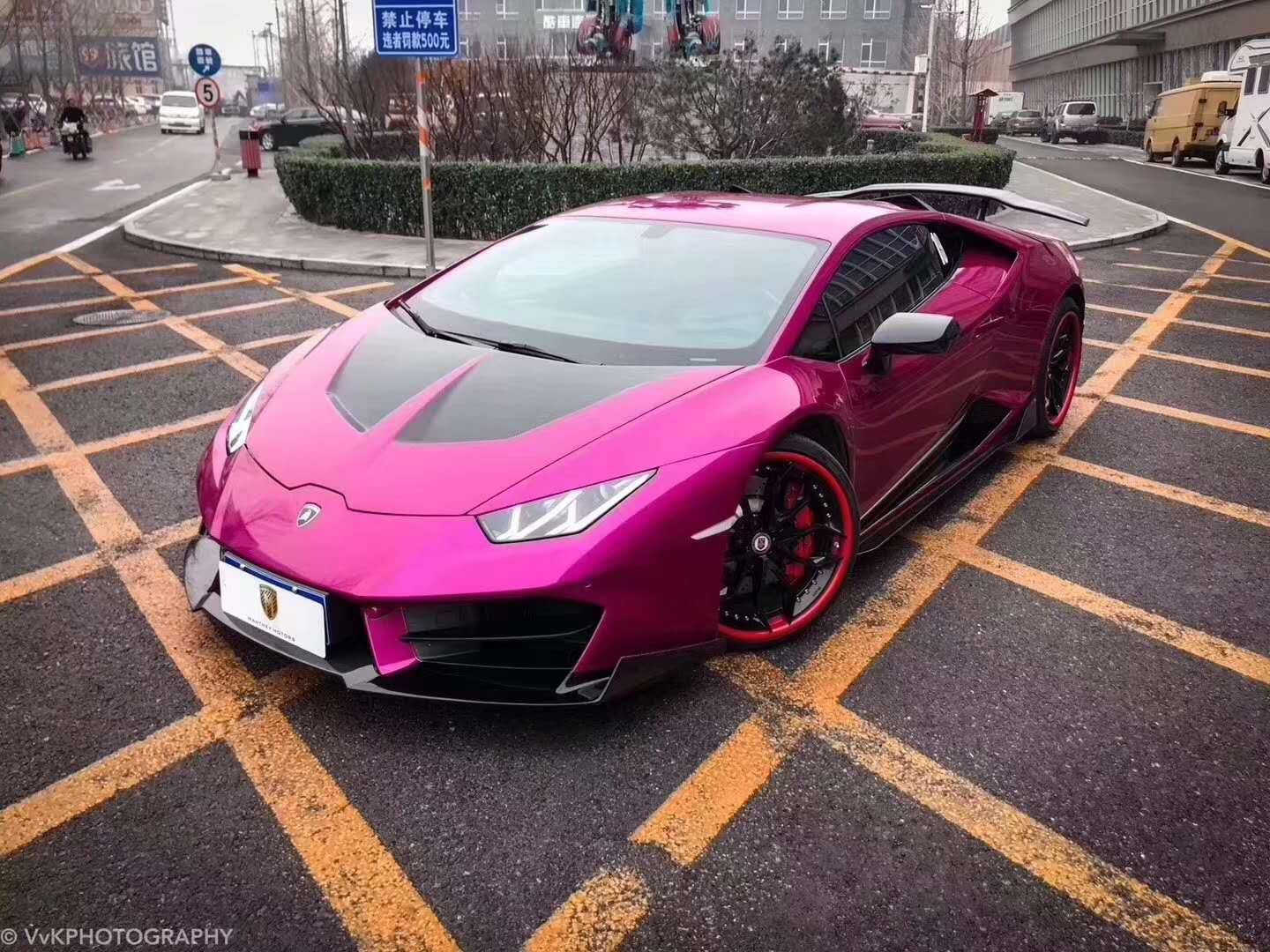 For Lamborghini Huracan LP610 V2 Style Double Side Carbon Fiber Hood Bonnet - Kazento Carbon Parts