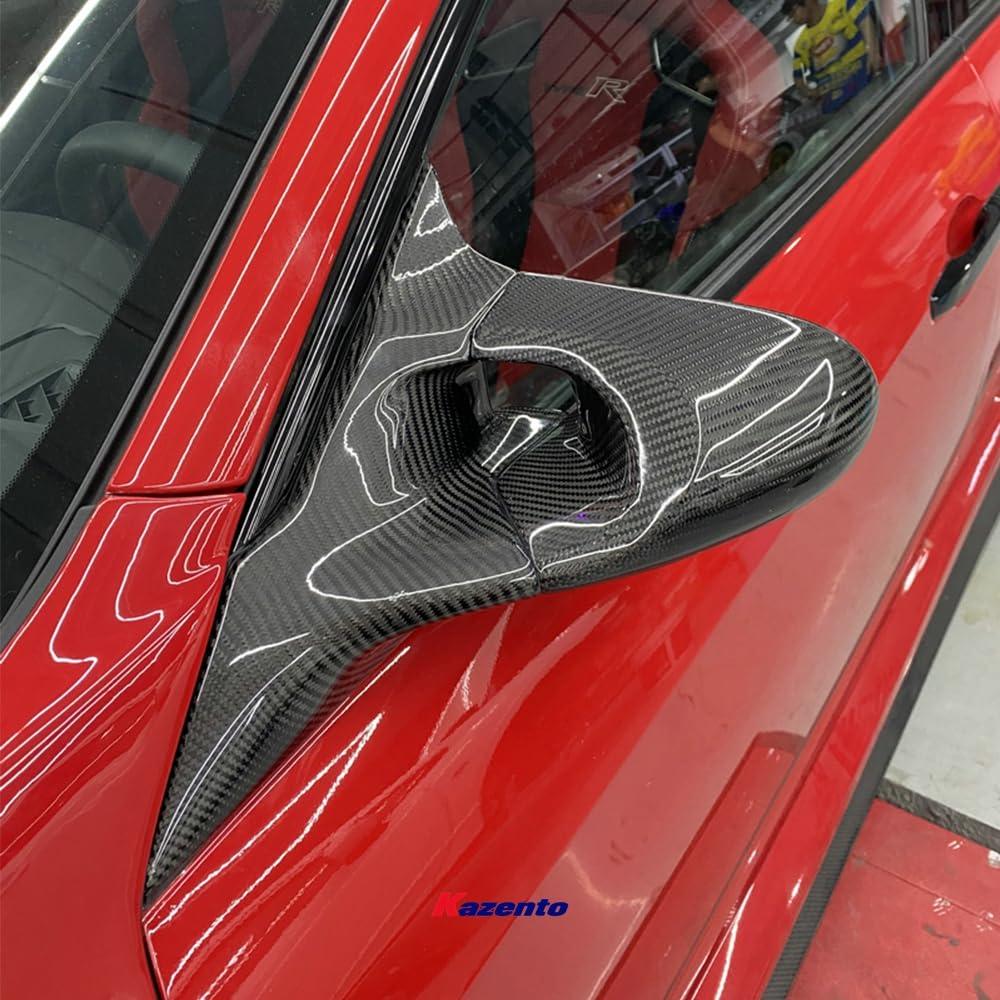 Kazento For Civic Fk7 Fk8 Type R For Honda Aero Mirror (Left Hand Drive Vehicle) Rearview Mirror Guard Covers Carbon Fiber Forged Looks - Kazento Carbon Parts