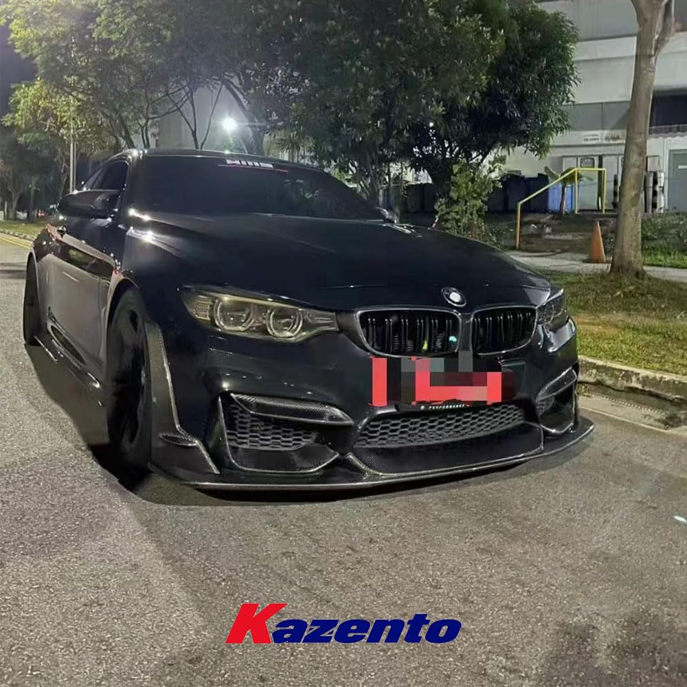 Kazento For BMW F80 F82 Real M4 SUP Style Carbon Fiber Front Bumper Bottom Lip 3PCS - Kazento Carbon Parts
