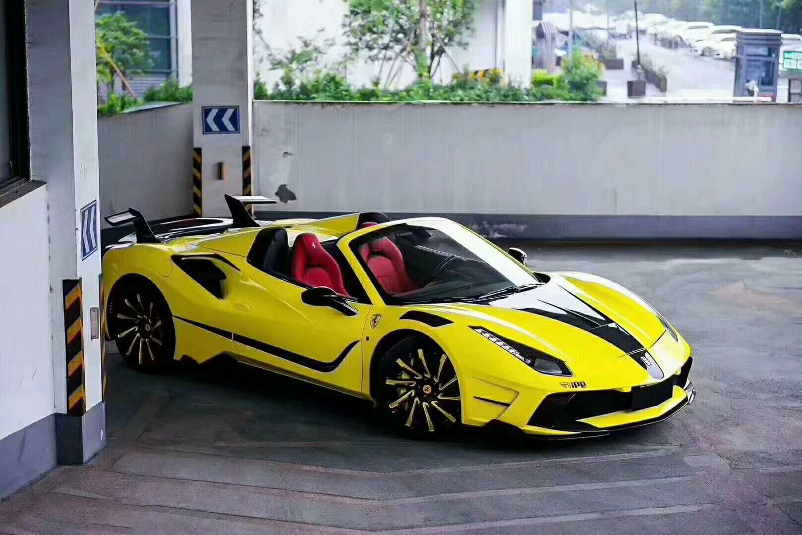 For Ferrari 488 GTB MSR Style Carbon + FRP Body Kits 35PCS FB/RB/FF/HD/KITS - Kazento Carbon Parts