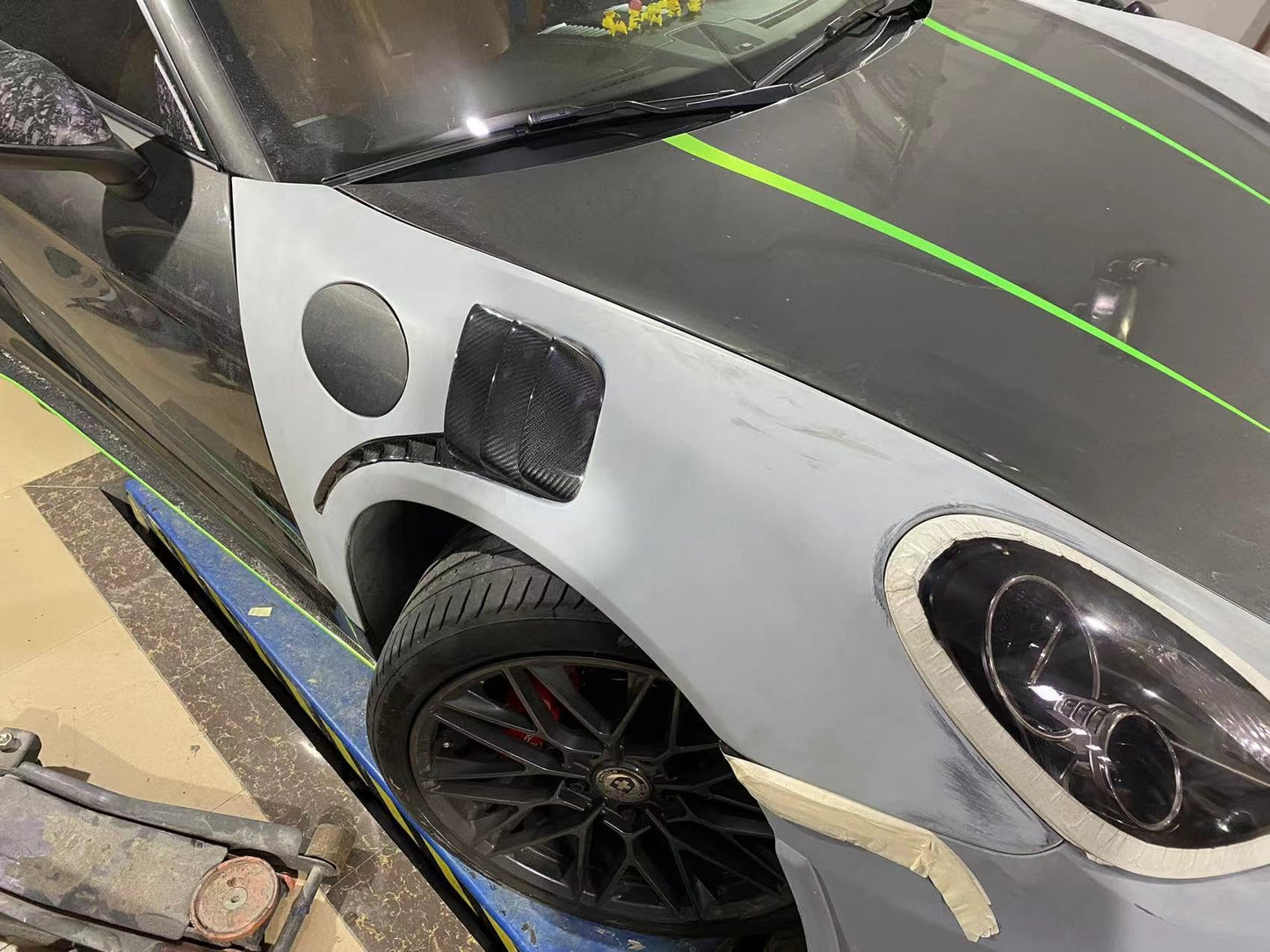 Kazento For Porsche 718 Boxster Cayman RS Style Carbon Fiber Front Fender Pair - Kazento Carbon Parts