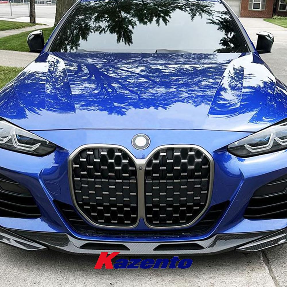 Kazento For BMW G22 Coupe 4 Ser 2021-2024 Dry Carbon Fiber Front Bumper Bottom Lip 3PCS - Kazento Carbon Parts