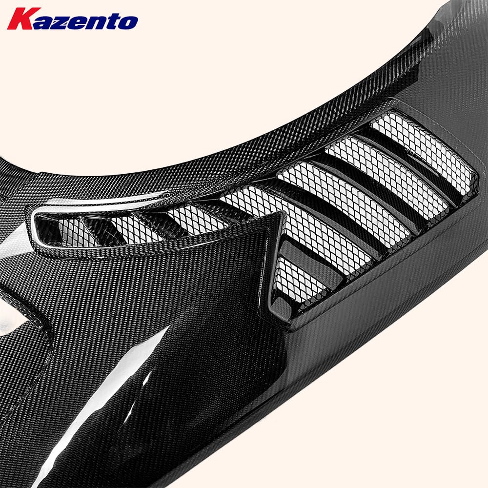 Kazento For Infiniti G37 2 Door Coupe 2008-13 Carbon V3 Style Front Bumper Vent Fender - Kazento Carbon Parts