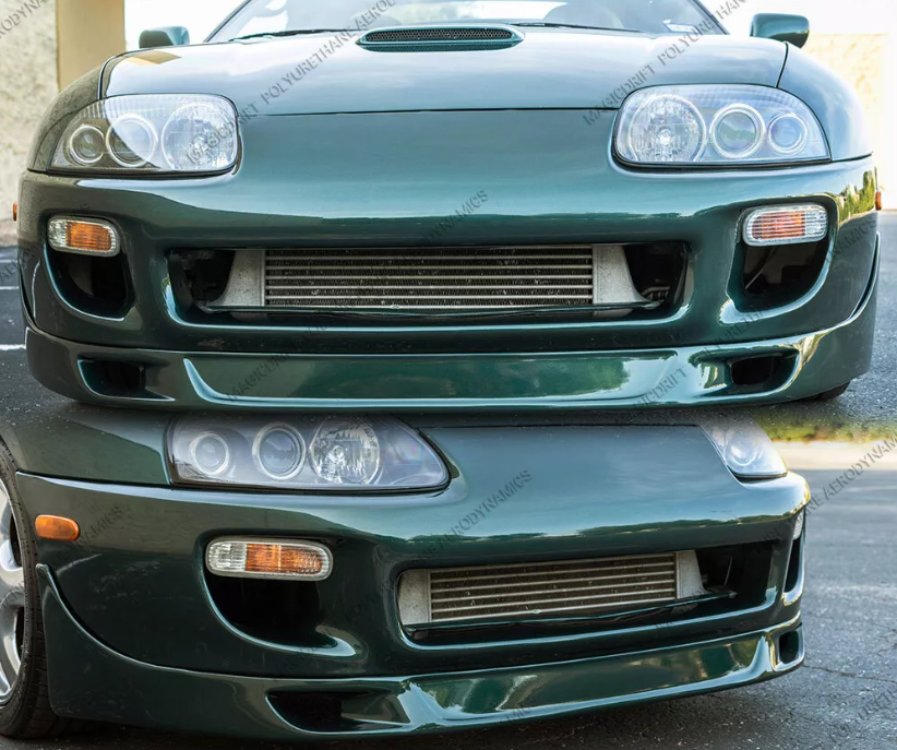 For 93-98 Supra MK4 JZA80 TR-style Fiberglass Unpaint Front Bumper Bottom Lip - Kazento Carbon Parts