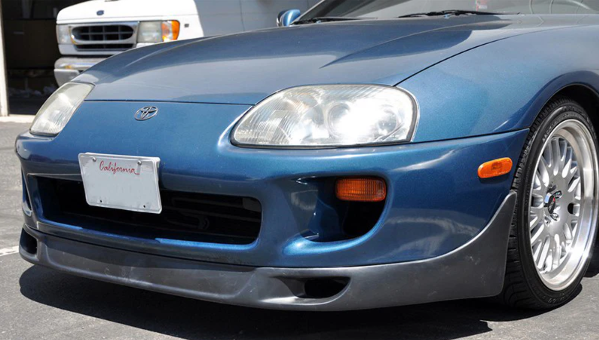 For 93-98 Supra MK4 JZA80 TR-style Fiberglass Unpaint Front Bumper Bottom Lip - Kazento Carbon Parts
