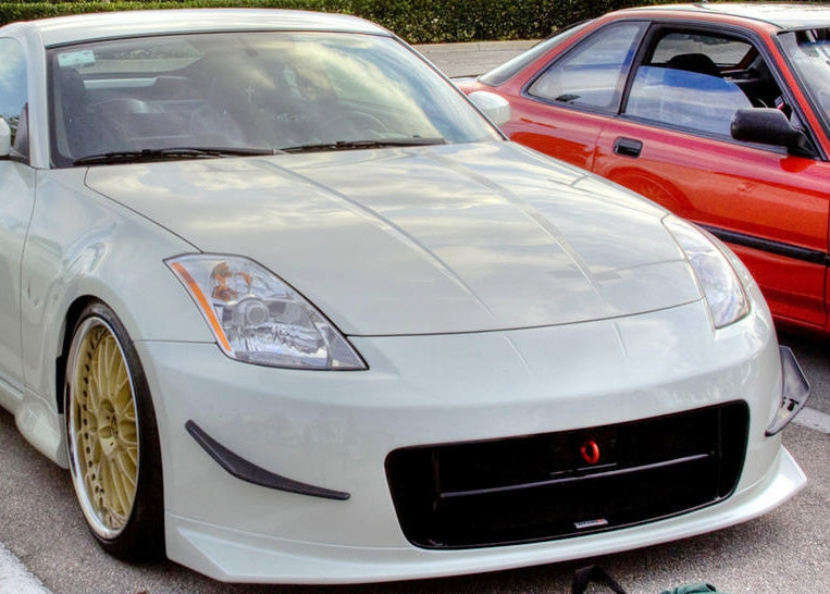 Kazento For Nissan Z33 350Z 2003-08 NIS 2 Carbon Fiber Front Bumper Canard Splitter Pair - Kazento Carbon Parts