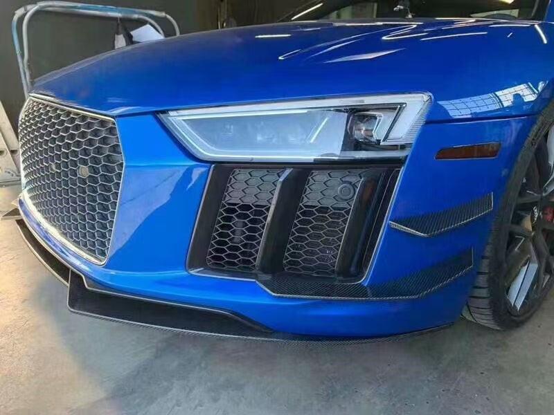 Carbon Front Bumper Side Canard Splitters Audi R8 V10 2016-18 Coupe