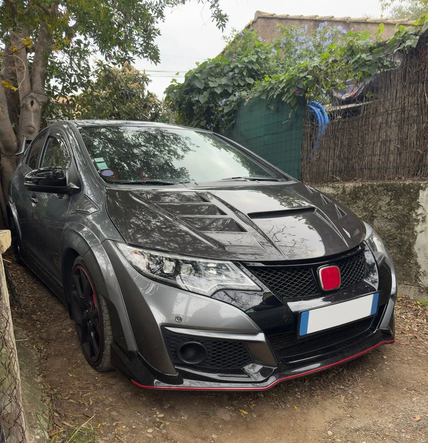 Honda Civic Type R FK2 15-17 Double Side Carbon Front Vented Hood