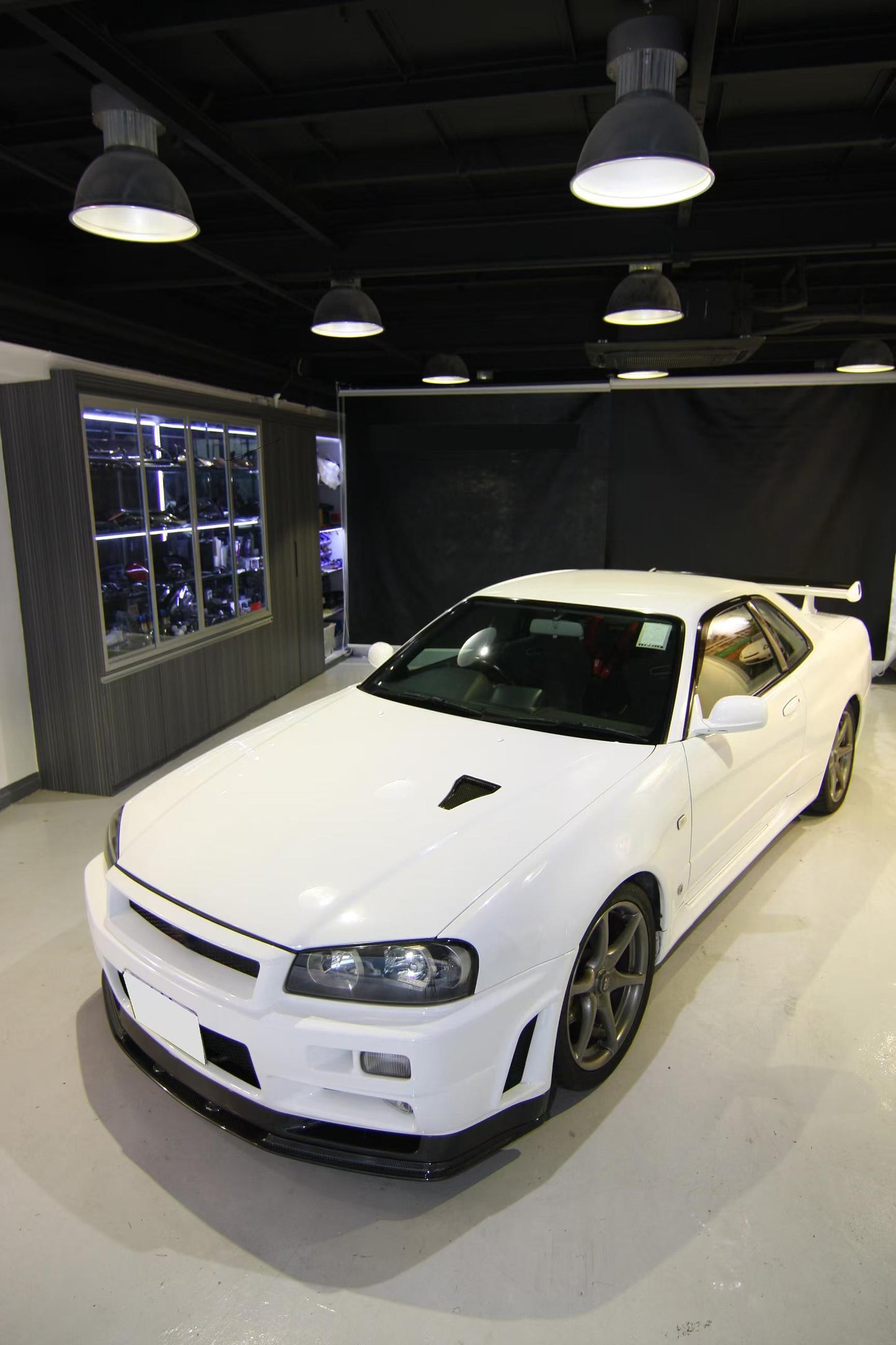 Nissan Skyline R34 GTR Double Matte Carbon TS Style Front Vent Hood