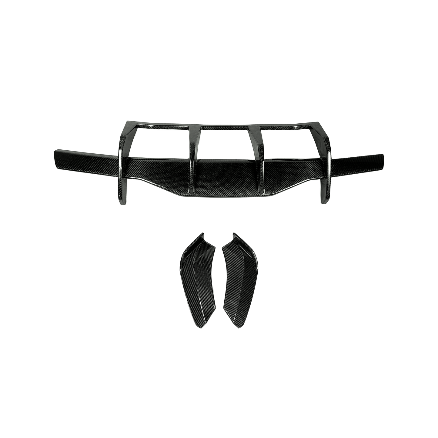 Chevrolet Corvette C8 20-24 Carbon Rear Bumper Diffuser Lip 3pcs