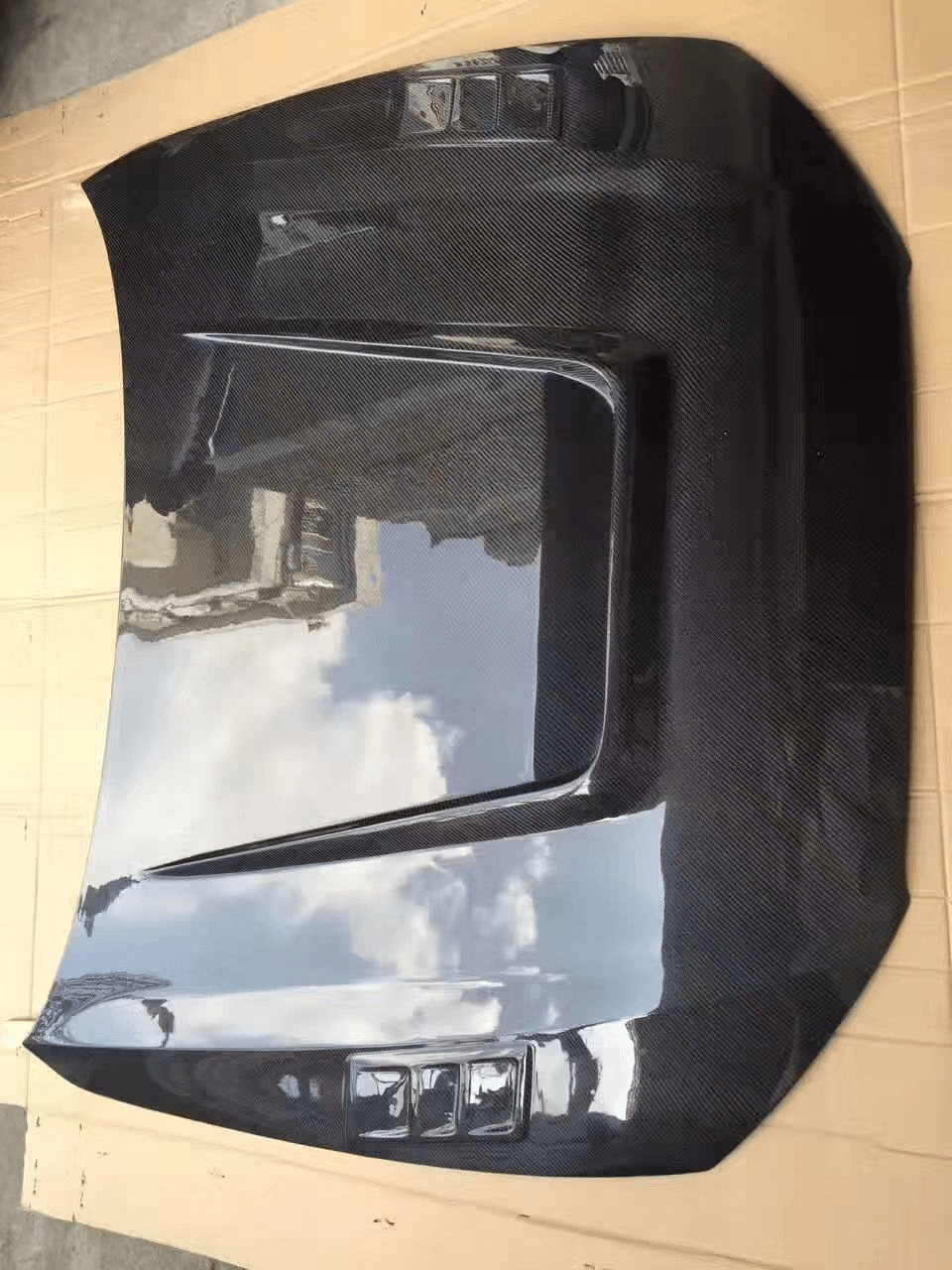 AUDI A6 S6 RS6 C7 C7.5 Front Vented Bonnet Hood 2013-2018 Kazento Carbon Parts Carbon Fiber S6-HOOD-LN-CF
