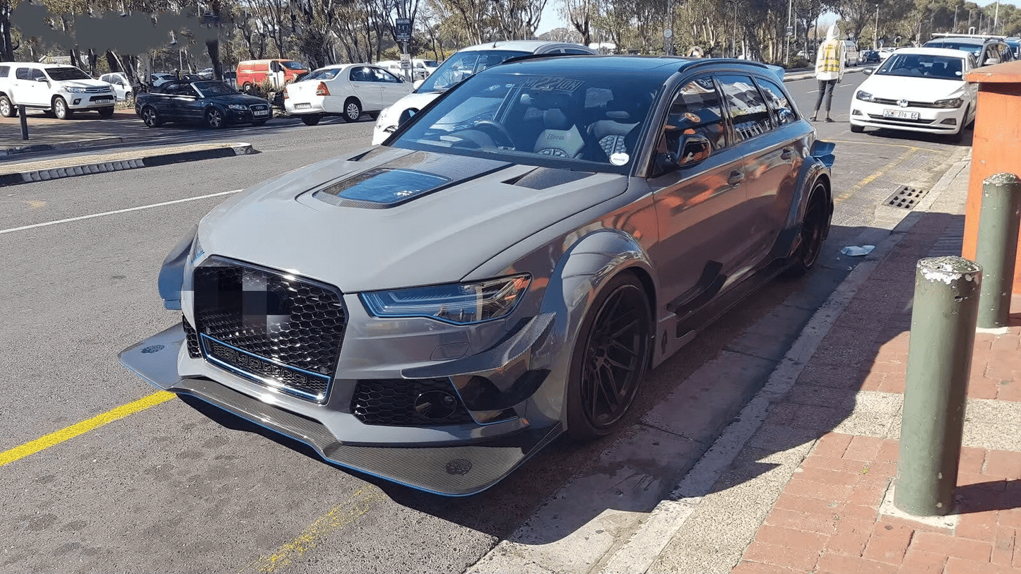 AUDI A6 S6 RS6 C7 C7.5 IMP Style Glass Vented Hood Bonnet 2013-2018 Kazento Carbon Parts Carbon Fiber S6-HOOD-XSJ-CF