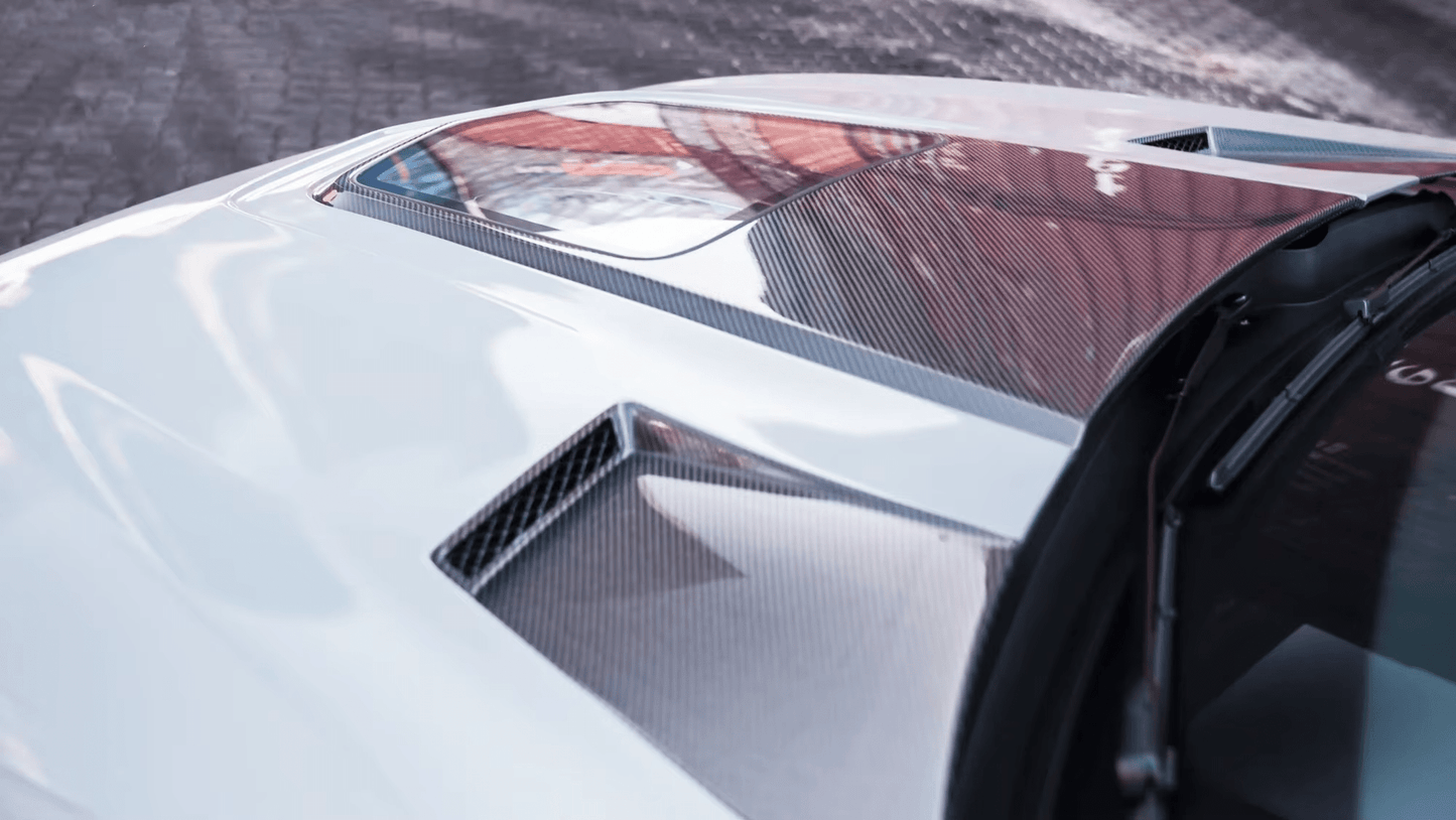 AUDI A6 S6 RS6 C7 C7.5 IMP Style Glass Vented Hood Bonnet 2013-2018 Kazento Carbon Parts Carbon Fiber S6-HOOD-XSJ-CF