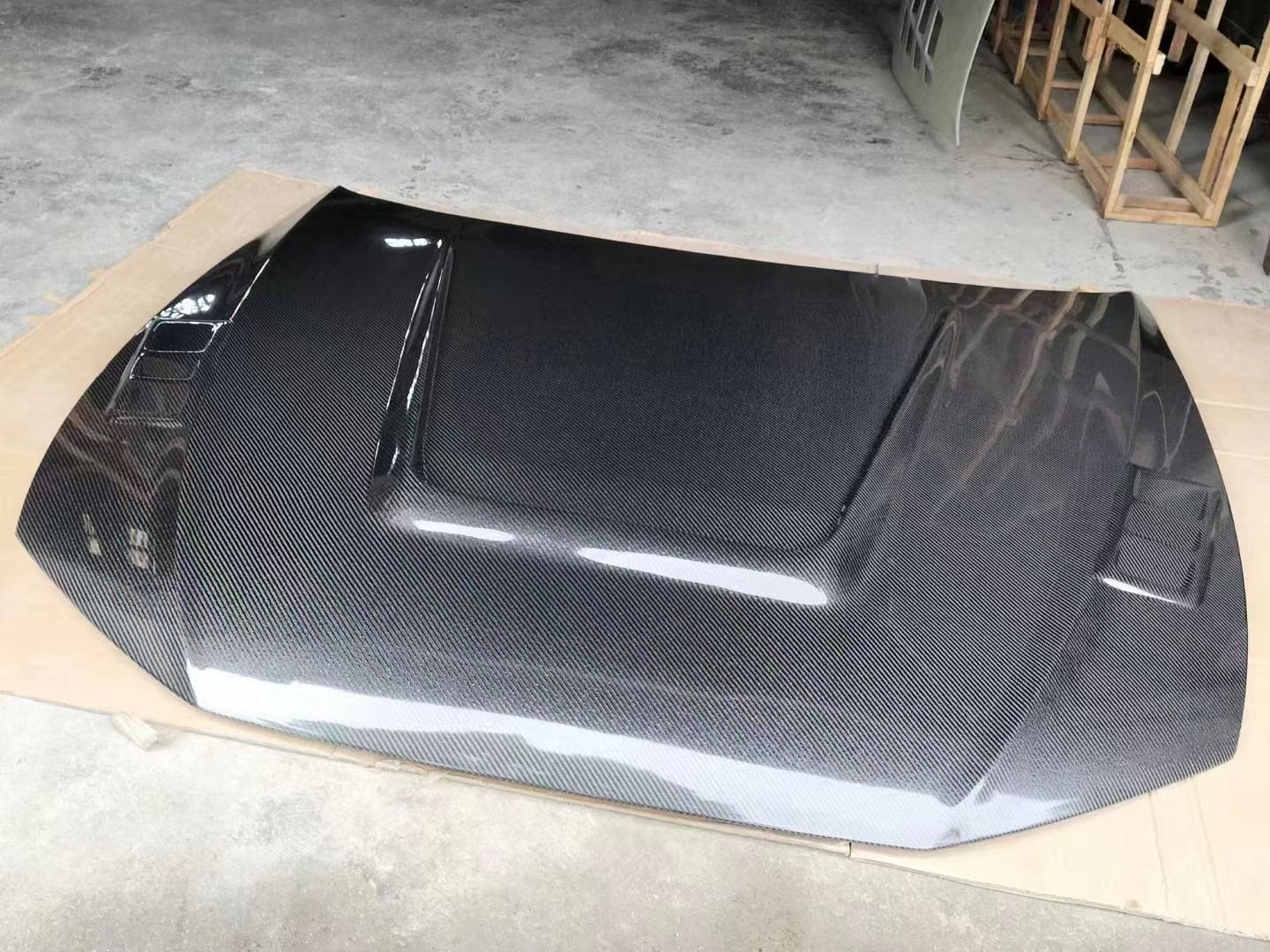 AUDI A6 S6 RS6 C8 Front Vented Bonnet Hood 2019-2025 Kazento Carbon Parts Carbon Fiber RS6-HOOD-LN-CF