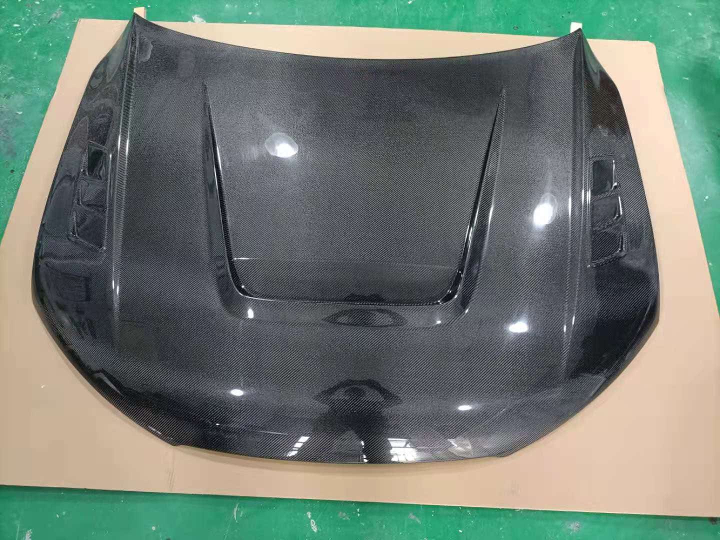 AUDI A7 S7 RS7 C7 C7.5 Front Vented Bonnet Hood 2013-2018 Kazento Carbon Parts Carbon Fiber A7-HOOD-LN-CF