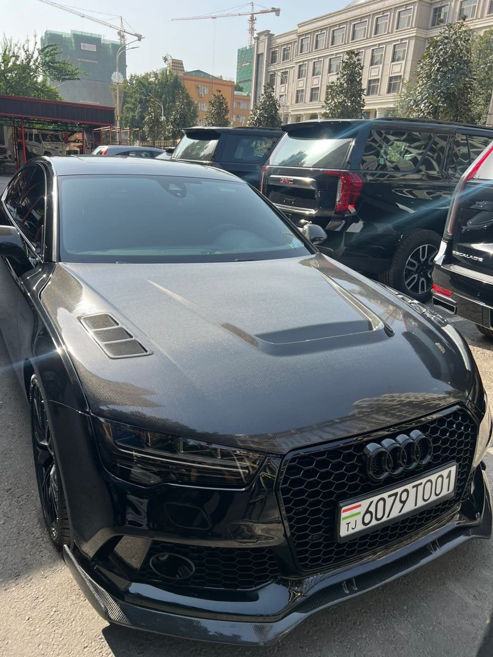 AUDI A7 S7 RS7 C7 C7.5 Front Vented Bonnet Hood 2013-2018 Kazento Carbon Parts Carbon Fiber A7-HOOD-LN-CF