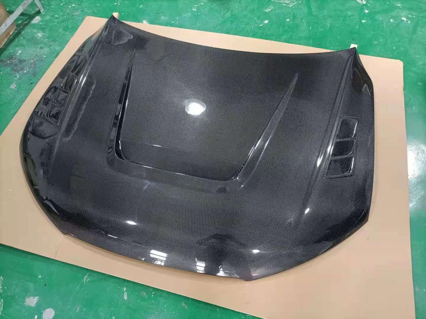 AUDI A7 S7 RS7 C7 C7.5 Front Vented Bonnet Hood 2013-2018 Kazento Carbon Parts Carbon Fiber A7-HOOD-LN-CF