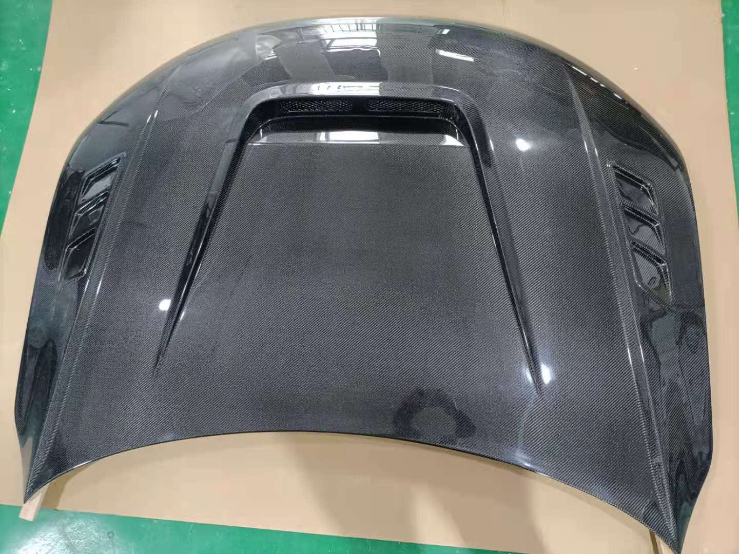 AUDI A7 S7 RS7 C7 C7.5 Front Vented Bonnet Hood 2013-2018 Kazento Carbon Parts Carbon Fiber A7-HOOD-LN-CF