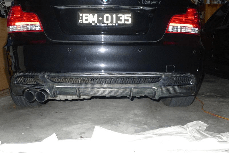 BMW 1Series E82 E88 125i 128i 135i M Sport Rear Diffuser 2007-2013 Kazento Carbon Parts Carbon Fiber E82-DIF-LN-CF