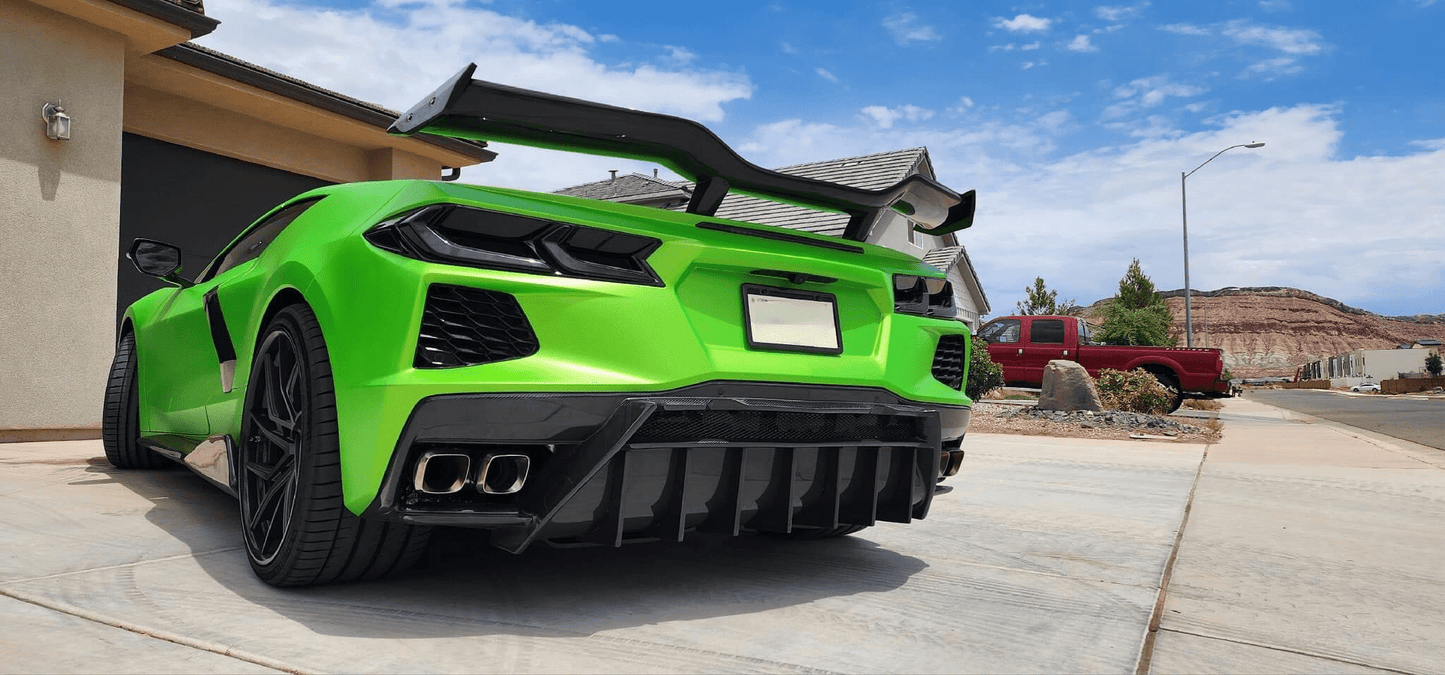 Corvette C8 Z06 Rear Trunk GT Spoiler Wing 2020-2025 Kazento Carbon Parts 车身侧板