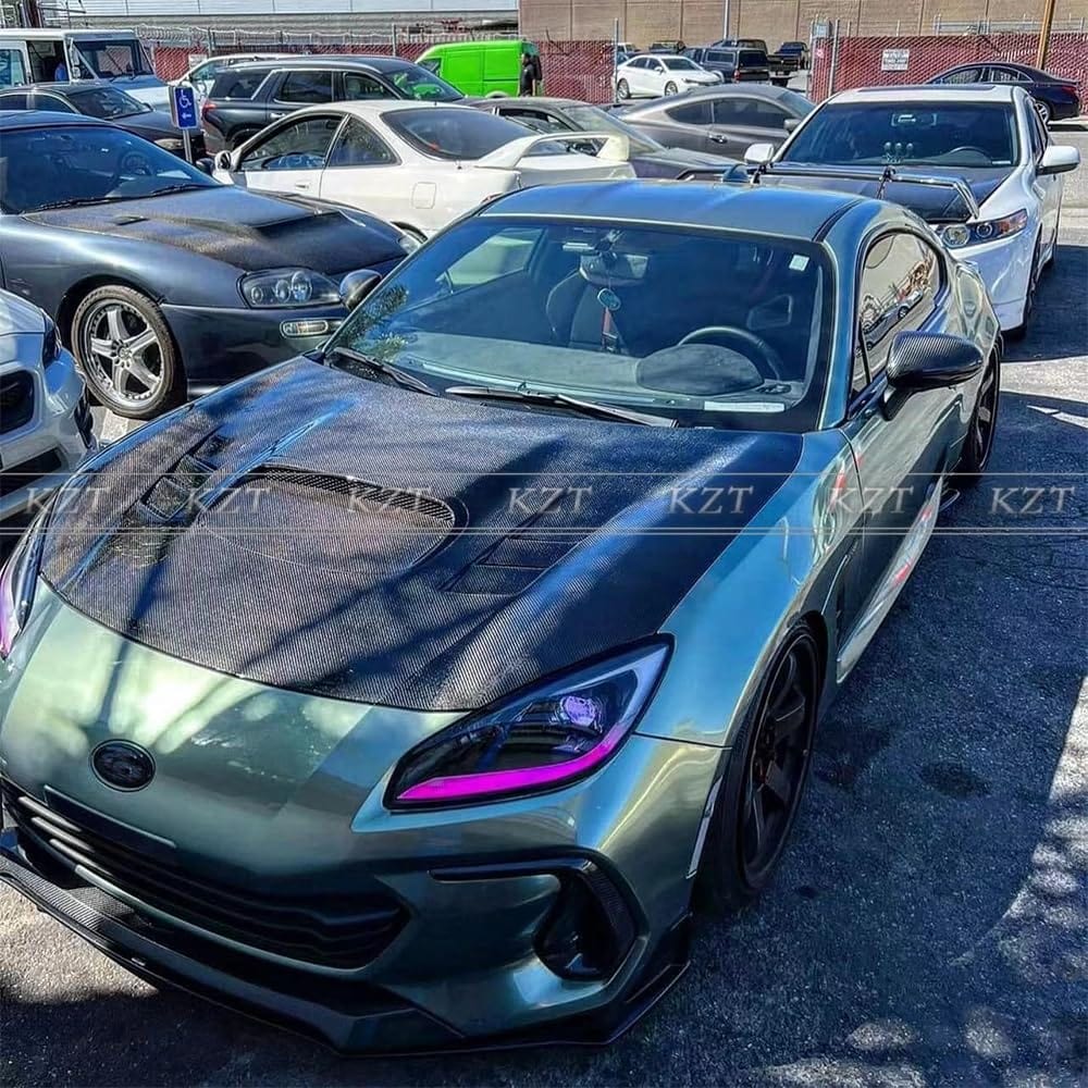 For 2022+ Toyota GR86 Subaru BRZ ZD8 ZN8 FA Style Carbon Fiber Vented Hood Kazento Carbon Parts 车身侧板 GR86-HOOD-FA-CF