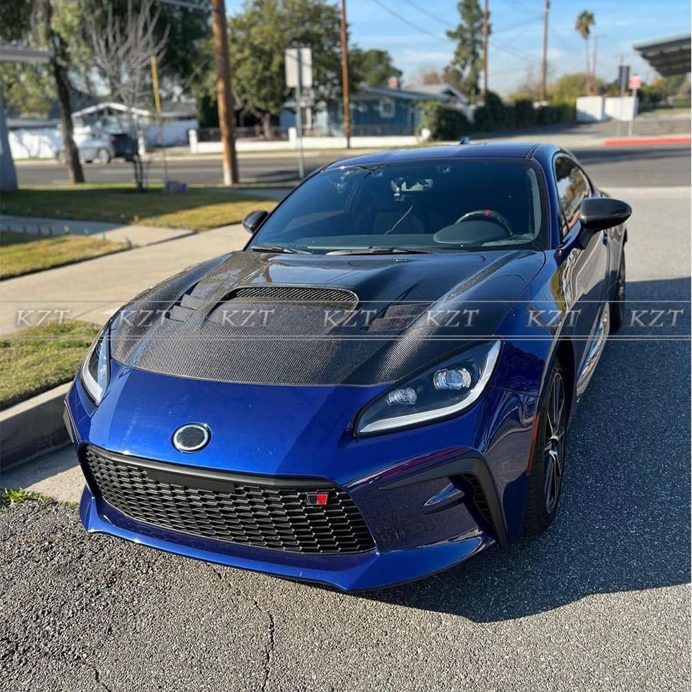 For 2022+ Toyota GR86 Subaru BRZ ZD8 ZN8 FA Style Carbon Fiber Vented Hood Kazento Carbon Parts 车身侧板 GR86-HOOD-FA-CF