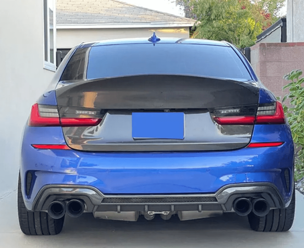 For BMW 2019-23 3 Series Sedan 4D G20 320i 330i M340i Ducktail Rear Boot Trunk Carbon Fiber Kazento Carbon Parts Carbon Fiber G20-TRUNK-CS-CF
