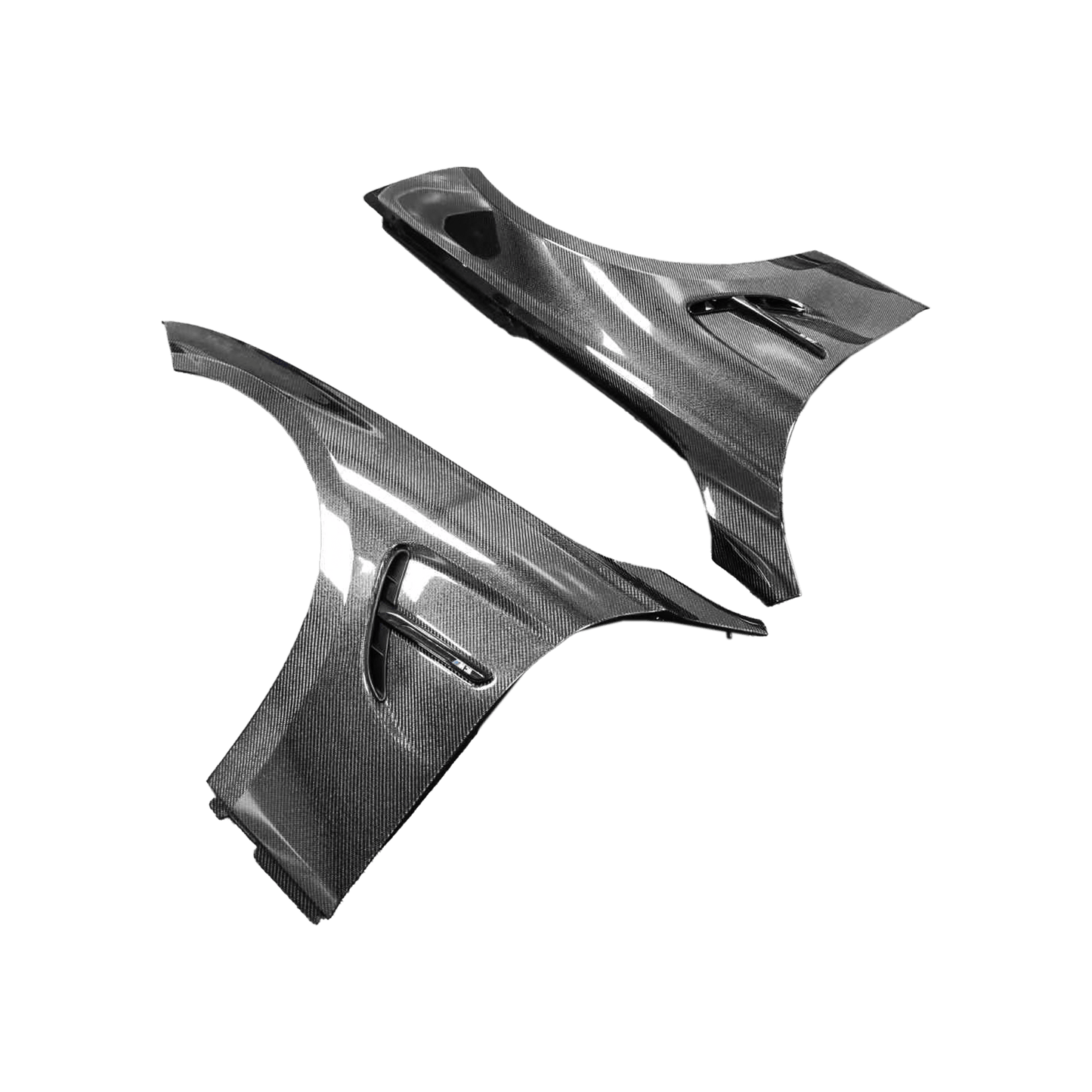 For BMW 3 Series F30 2012-19 4 Door Sedan KZ Carbon Front Fender With Emblem Kazento Carbon Parts Carbon Fiber F30-FF-WEM-CF