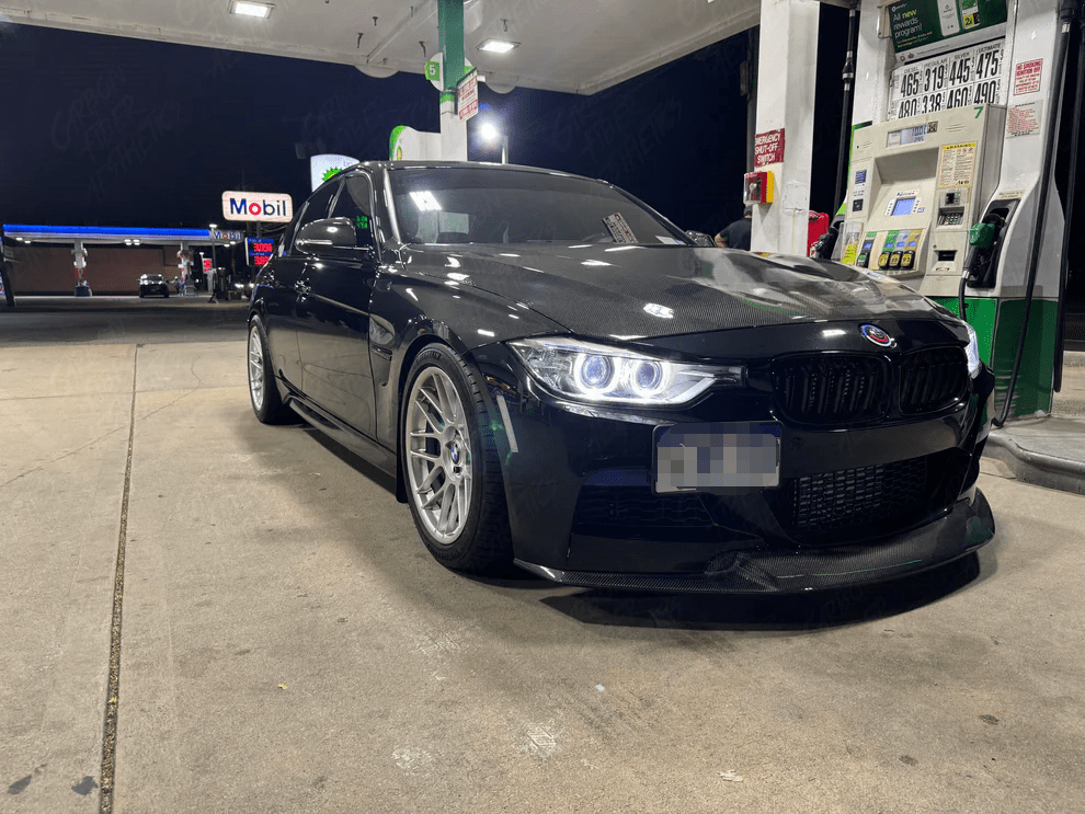 For BMW 3 Series F30 2012-19 4 Door Sedan KZ Carbon Front Fender With Emblem Kazento Carbon Parts Carbon Fiber F30-FF-WEM-CF