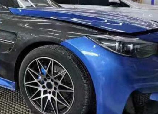 For BMW 3 Series F30 2012-19 4 Door Sedan KZ Carbon Front Fender With Emblem Kazento Carbon Parts Carbon Fiber F30-FF-WEM-CF