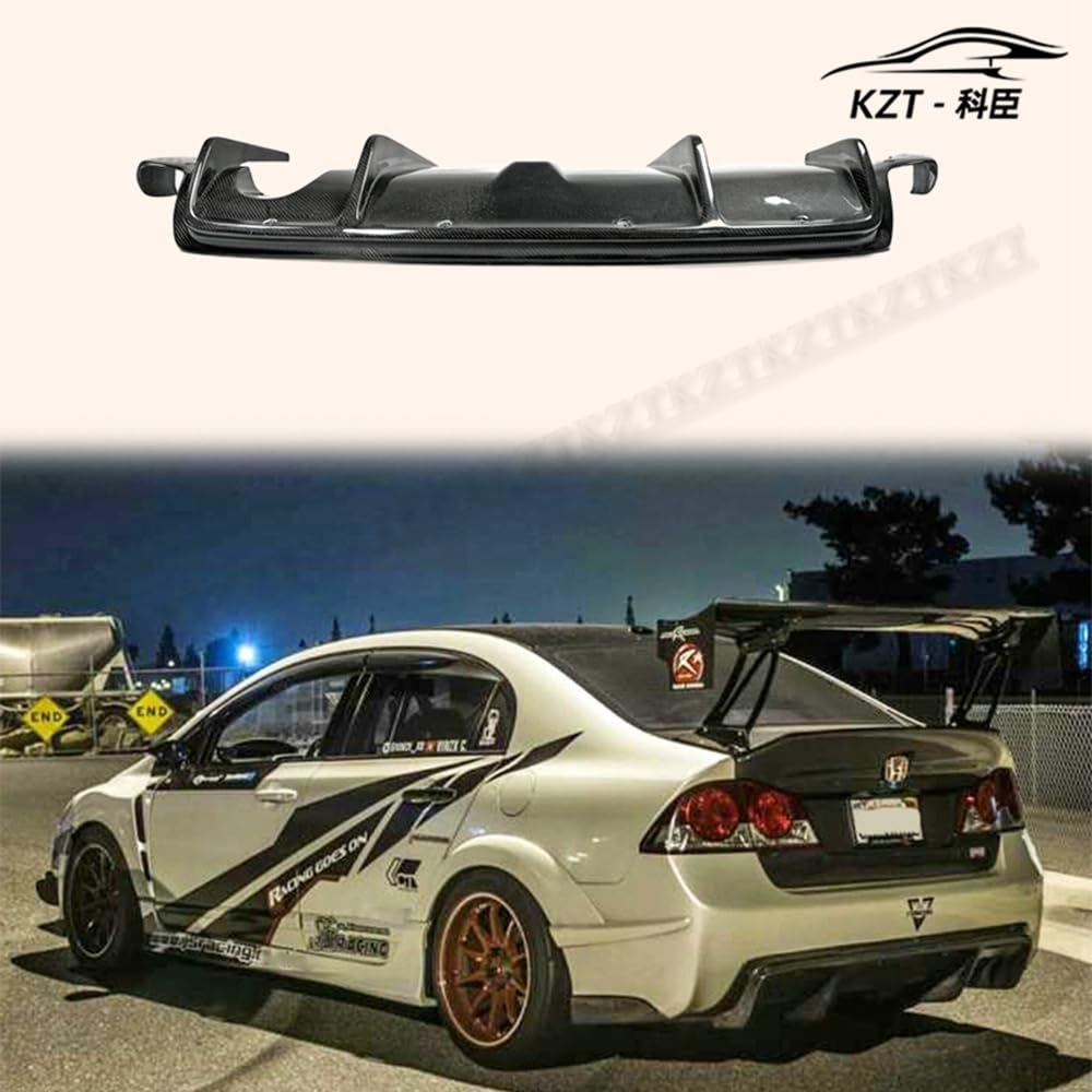 For Civic Fd2 Feels For Honda Rear Diffuser (175X25X85, 4.5Kg) Carbon Fiber Kazento Carbon Parts 车身侧板 FD2-DIF-FEELS-CF