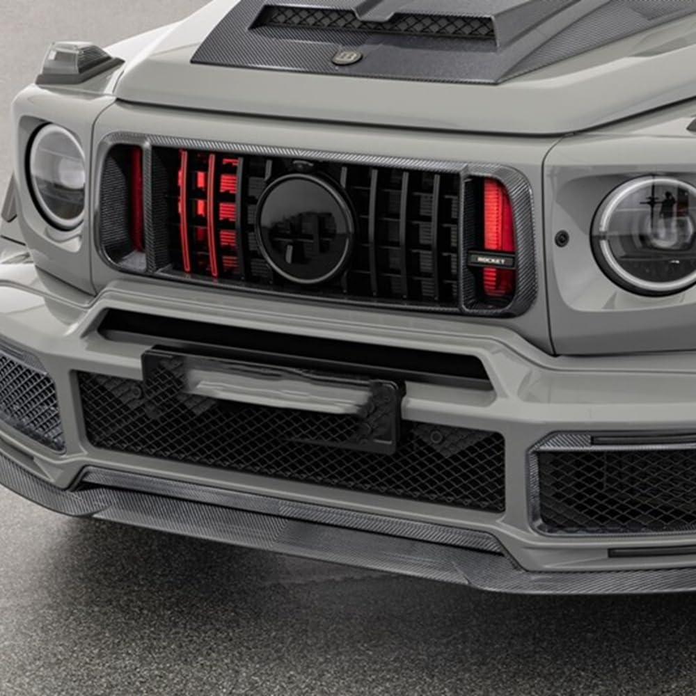 For G63 G500 G350 Rock-Style G900 Front Bumper Under Lip Diffuser Dry Carbon Kazento Carbon Parts 车身侧板 G500-FL-ROCK-DCF