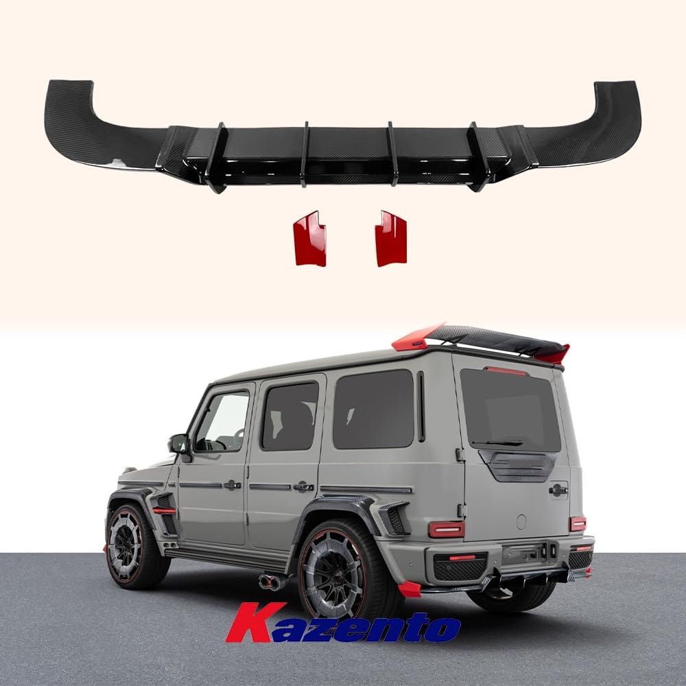 For G63 G500 G350 Rock-Style G900 Rear Under Lip Diffuser Dry Carbon Kazento Carbon Parts 车身侧板 G500-RL-ROCK-DCF