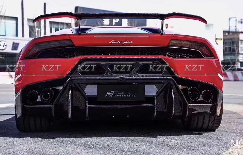 For Lamborghini Huracan LP610 V Style Carbon Fiber Rear Bumper Diffuser Kazento Carbon Parts 车身侧板 LP610-RB-V-CF
