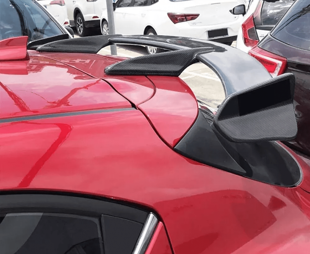 For Mazda 3 Axela 2017-18 5D Hatchback Carbon KZS Rear Roof Spoiler Wing Lip Kazento Carbon Parts Carbon Fiber AXELA1718-RS-RF-KZS-CF