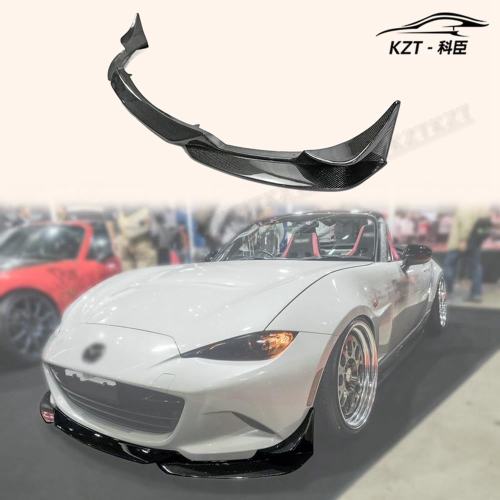 For Mazda Mx5 Miata Nd Gvt3 Style Front Bumper Lip Chin Splitter Spoiler Carbon Fiber Body Kits Kazento Carbon Parts 车身侧板 MX5-FL-GVT-ND-CF