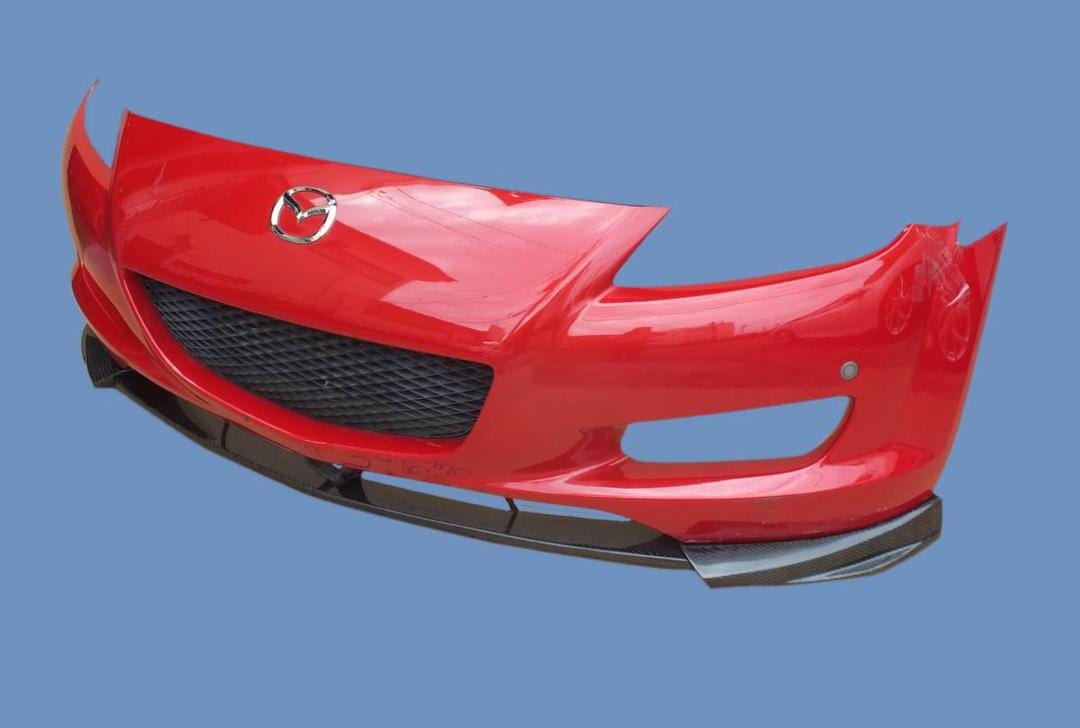 for Mazda Rx8 Early 03-08 Se3P Tk Style 3Pcs Front Bumper Lip Chin Splitter Spoiler Partial Carbon Fiber(Mid Piece) Body Kits Kazento Carbon Parts 车身侧板 RX8-FL-TK-EARLY-P25