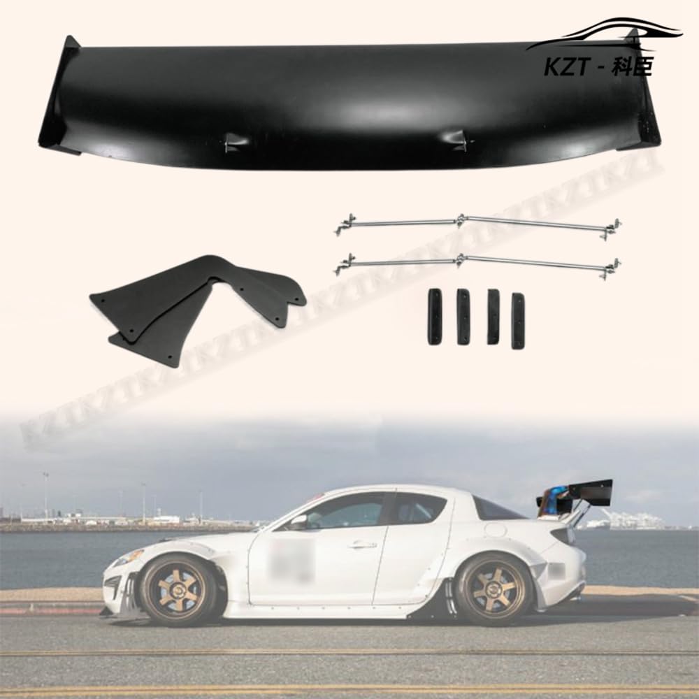 for Mazda Rx8 Se3P Rb Style Rear Gt Spoiler (with Frp Spoiler Stand and Bar) Fiber Glass Universal Wing for Car Vehicle Black Body Parts Kits Kazento Carbon Parts 车身侧板 RX8-RS-RBGT-SE3-FRP