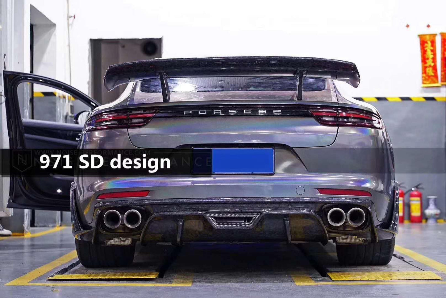 For Porsche 971 Panamera D Style Rear Diffuser Carbon Fiber Kazento Carbon Parts 车身侧板 971-DIF-SD-CF