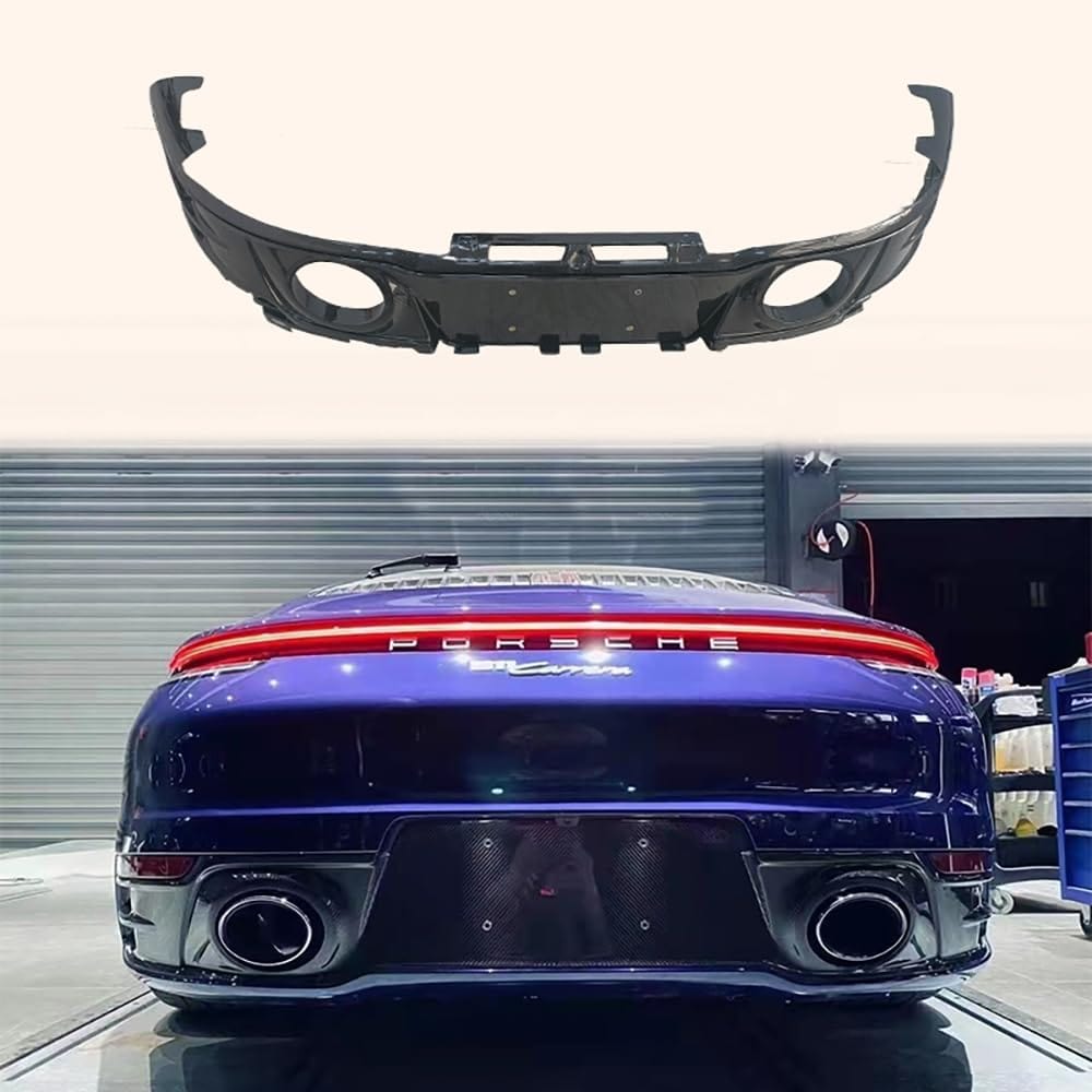 For Porsche 992 Carrera Rear Bumper Lower Lip Diffuser Dry Carbon Fiber Kazento Carbon Parts 车身侧板 992-DIF-OE2-DCF