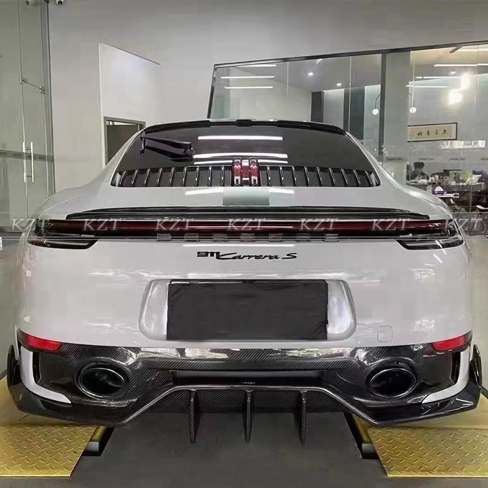 For Porsche 992 Carrera Rear Diffuser Lip Spoiler Dry Carbon Fiber Replacement Kazento Carbon Parts 车身侧板 992-DIF-OE-DCF