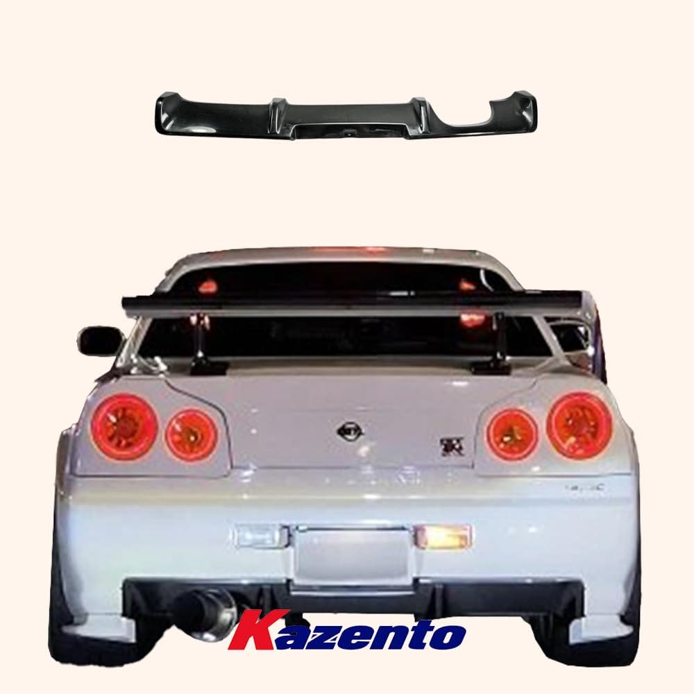 For Skyline R34 Gtr Oem For Nissan Rear Bumper Diffuser Add On Fiber Glass Kazento Carbon Parts 车身侧板 R34-DIF-OE-FRP