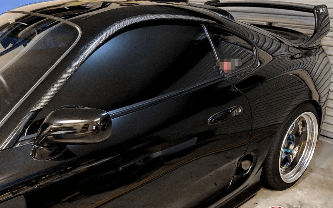 For Toyota 93-98 Supra JZA80 KZ Style Carbon Fiber Wind Trim Visor Deflector Kazento Carbon Parts Carbon Fiber SUPRA-DEF-CF