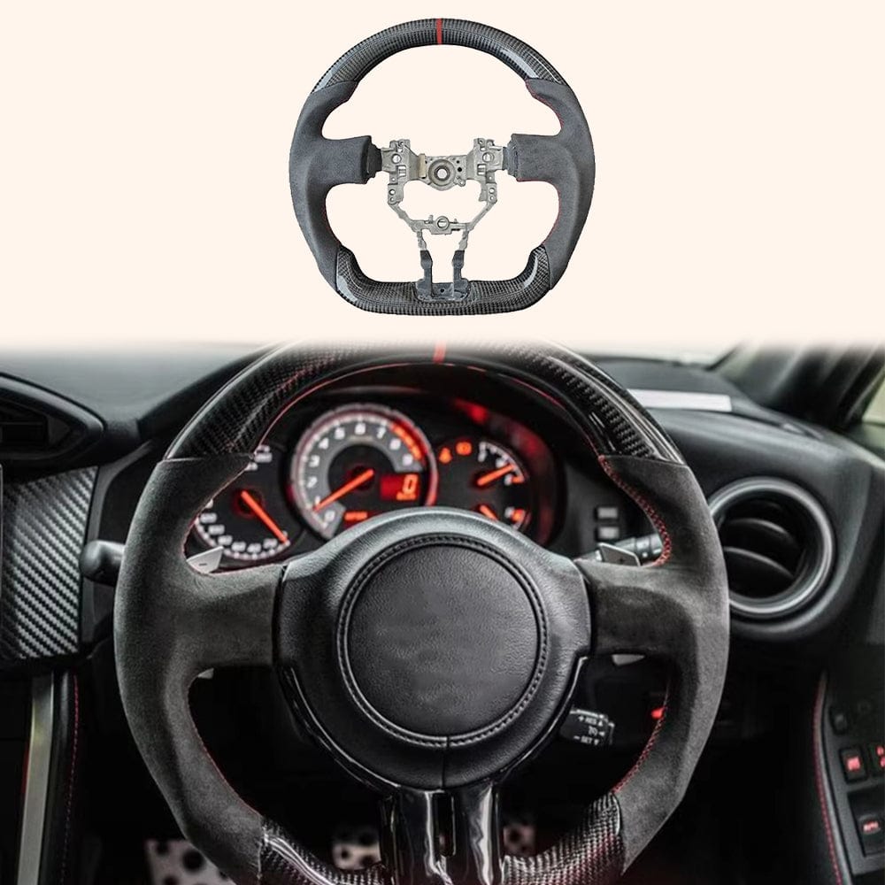 For Toyota GT86 FT86 BRZ 2012-20 Coupe Carbon D Style Steering Wheel Replacement Kazento Carbon Parts Carbon Fiber GT86-STEERING-D-CF